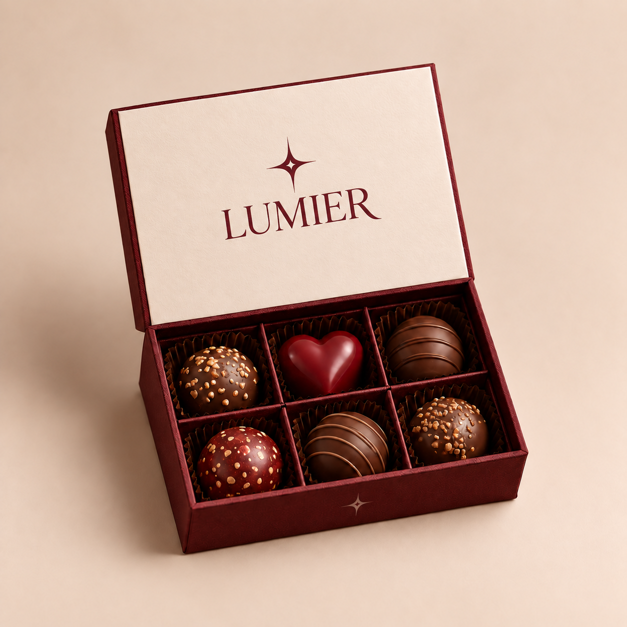 Caja de chocolates artesanales para celebrar el momento
